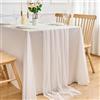 Ardjxue Runner da Tavolo Chiffon Bianco 75 x 300 cm Elegante Runner Tavola Primavera Moderno Lavabili Tovaglia Decorazione per Matrimoni Festa Matrimoni Festività Compleanno Baby Shower