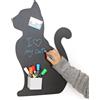 KalaMitica - Lavagna Magnetica da Parete - Scrivibile con Gessetti e Cancellabile - Gatto - Nero Antracite - 56x38 cm