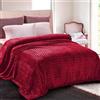 Whale Flotilla Coperta Pile Con Motivo Chevron, Calda Coperta per Divano e Letto in Flanella Morbida, Accogliente e Leggera per Tutte le Stagioni, 230 x 270 cm, Rosso