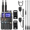 BAOFENG UV-5RM Plus 10W Radio amatoriale, radio VHF dual-band, lungo raggio, con custodia morbida, cavo di programmazione, batteria da 2500 mAh, porta USB-C, supporta Chirp, 2 Pack
