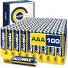ALLMAX BATTERY Batterie Alcaline AAA MICRO (LR03) Allmax Maximum Power (100 pezzi): Durata ultra-lunga, conservazione per 10 anni, tenuta stagna, compatibili con i dispositivi (1,5 Volt)