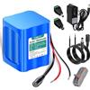 Mspalocell Batteria 12.6V 7800mAh ioni litio con caricabatterie e adattatore linea e connettore collegamento,per pannello solare,videocamere,videosorveglianza,router domestico,sistemi di allarme