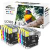 Starlet24 cartucce d'inchiostro compatibili per Brother LC985, per DCP-J 125, DCP-J 140 W, DCP-J 315 W, DCP-J 515 W, MFC-J 220, MFC-J 265 W (4 nero, 2 ciano, 2 magenta, 2 gialli)
