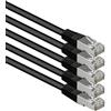 1aTTack.de® 2m - Negro - 5 Stück - CAT6 Cat 6 Ethernet LAN Cable de Red Set 1000 Mbit/s CAT6 Doble blindado PIMF 250MHz Libre de halógenos Compatible con CAT5e CAT6a CAT7 CAT8