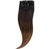 Rapunzel of Sweden Classic Clip-ins Straight / Light Volume / 3 pieces Deep Brown ColorMelt C1.2/5.0 40 cm Extension per capelli 52.5 g