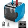 Carehabi Temperamatite Elettrico a 2 Fori per Matite da 6-12mm - Automatico e Portatile per Scuola, Ufficio e Artisti, Alimentato a Batteria o USB, Funzione Auto-Stop e Design Sicuro per Bambini (Blu)