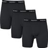 INNERSY Boxer da uomo a rete lunga, da uomo, con apertura, in morbido stile retrò, confezione da 3, 3 nero, L
