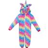 KAKU NANU Pigiama da bambina a forma di unicorno, 2-10 anni, 6 colori, con cappuccio, in pile di flanella