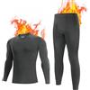 BAMBOO COOL Set di biancheria intima termica da uomo, traspirante, interno in pile, biancheria intima da sci, da uomo, invernale, per jogging, ciclismo, calcio, sci, moto, Nero , XL