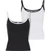 Urban Classics Tb7485a-ladies Contrast Basic Top 2-Pack T-Shirt, Nero/Bianco+Bianco/Nero, 3XL Donna