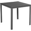 Tavolo da Giardino Quadrato 78x78x74 cm Sven in Acciaio e HDPE Effetto Legno Antracite