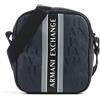 Armani Exchange Tracolla uomo blu logata banda centrale