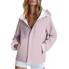 DUHGBNE Giacchetto Autunno Donna Giacca Softshell Traspirante da Donna, Antivento, Antipioggia, Funzionale, con Cappuccio Giacca da Lunga