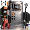 LISKCJG Avviatore Batteria Auto 6000A, Booster Avviatore Auto con Compressore 160PSI (per 12V 10.0L GAS e 8.0L DIESEL), Jump Starter 5V/3A,LED,Starter Batteria LCD,Avviatore Emergenza USB