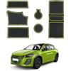 CDEFG per Peugeot 208 e-208 2020-2024 2025 GT Tappetino Antiscivolo Protezione Bracciolo Protezione Antipolvere Tappetini in Gomma per Interni Auto Accessori (Verde)