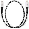 Volkswagen 000051446CA Premium - Cavo USB-C a Lightning, 50 cm, con logo VW illuminato, colore: Nero/Argento