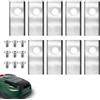 Kalexion Lame di Ricambio per Parkside PMRA - Set 9 Lame di Ricambio per Robot Rasaerba Compatibili con Parkside PMRA e PMRDA, Coltelli in Acciaio Inox con Viti, per Manutenzione Regolare del Prato Domestico