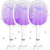 YOUBST 5000V 1800mAh Electric Racchetta Zanzare Elettrica,2 in 1 Electric Fly Swatter Racket USB C Ricaricabile con base di ricarica,Bug Zapper Mosquito Killer per zanzare,tarme,gnats,insetto(3 pezzi)