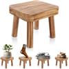 DAJAVE Piccolo sgabello in legno, sgabello per piante, sgabelli per mungitura in legno, sgabelli per interni per bambini, tavolino per piante da appartamento, comodino per camera da letto, 24 x 22 x