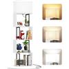 OUTONLIFE Libreria a Forma di S con 5 Ripiani e Lampada da Terra Dimmerabile, 3 Temperature di Colore, Timer da 1 Ora e Telecomando, Design Moderno per Soggiorno, Camera da Letto e Ufficio