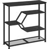 MAHANCRIS Tavolo Consolle, 5 Ripiani, Consolle da Ingresso in Stile Industriale, Tavolo Dietro Divano da 80 cm, Struttura in Metallo, per Soggiorno, Ingresso, Corridoio, Nero ACTHB13101