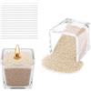 Scentoria Sabbia per candele, 500 g, granuli di cera con stoppino, con 17 stoppini, 6 cm, granuli di cera per candele fai da te (colore sabbia)