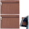 BENECREAT 2 Tasca Laterale da Cucire con Cerniera, Tasca Nascosta in Tela da 215x16x0.3cm per Giacche, Felpe e Accessori da Viaggio, caffè