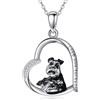 VENACOLY Schnauzer - Collana con ciondolo a forma di cane, in argento Sterling 925, con ciondolo a forma di Schnauzer, mittlrer, Argento sterling, Zirconia cubica