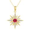 REDSUN Collana con pietra di luna S925, in argento Sterling a ottanta punte, con ciondolo a forma di stella, platino/oro/oro rosa, per donna, ragazza, mamma, figlia, moglie, regalo, Argento sterling