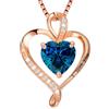 LAVUMO Collana Donna Ciondolo Cuore Inciso I Love You Collana Argento 925 Donna Finitura Oro/Rodio/Oro Rosa Amore Gioielli Regalo per Fidanzata Moglie (Ottone-Oro rosa-09-settembre)
