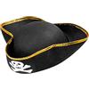 W WIDMANN MILANO Party Fashion - 3413P - Cappello da pirata per bambini, forma a tricorno, nero, teschio, accessorio, carnevale, festa a tema