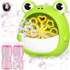 Chennyfun Macchina Automatica di Bolle Rana Bambini, Macchina per Bolle Portatile 2000+ Bolle/Min con Liquido per Bolle, Giocattoli da Giardino, Giochi Interno all'Aperto per Regalo Compleanno Festa
