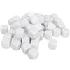 Restokki 50 pezzi di dadi vuoti a sei facce in plastica con angolo rotondo da 0,6 pollici per giochi da tavolo adesivo fai da te insegnamento della matematica festa (Bianco)