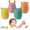 HOTUT Giochi da Bagno per Bambini, 4 Pezzi Giocattoli Neonato Bambino Morbido e Senza BPA, Giochi Bagnetto Bagno per Bambini Senza Muffa, Bagnetto Neonato Giocattoli per Bambini 1 2 3 4 Anni Regalo