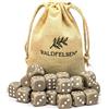 Waldfelsen 6, 12, 20, 30 o 50 dadi di alta qualità, dimensioni standard 16 mm, dadi acrilici, dadi da gioco, 6 lati, set di accessori da gioco con sacchetto di stoffa (grigio, 20 pezzi)