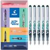 PILOT V PEN - Penna stilografica cancellabile usa e getta, punta da 0,6 mm, tratto medio, in confezione regalo, confezione da 5, inchiostro verde