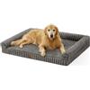 COZY KISS Cuscino Ortopedico per Cani in Pelo Sintetico, Divano-Letto Ergonomico per Cani di Taglia Molto Grande, 120x88x17 cm - Design a Corda, Lavabile, Antiscivolo, Grigio XXL