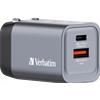 Verbatim GaN Charger 35W - 1x USB-C PD 35W, 1x USB-A QC 3.0
