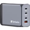 Verbatim 240W GaN Wall Charger 1 x USB-C® PD 140W /1 x USB-C® PD 100W / 1 x USB-C® PD 65W / 1 x USB-