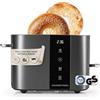 GOURMETmaxx Tostapane con fessura corta per 2 fette | Tostapane antracite con 6 gradi di doratura e conto alla rovescia pronto a 2 eat | Utensile da cucina elettrico con display touch, inserto per