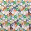 Kt KILOtela - Tessuto arredo stampato - Canvas - Scampolo: 100 cm lunghezza x 280 cm larghezza | Geometrico, esagoni - Verde, arancione, blu, grigio