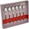 Pintinox Set da 6 Cucchiaini Moka in Acciaio Inox Nichel Free, con Manici Effetto Legno, Colore: Mogano, Dimensioni: 11,5 cm