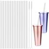 DIVINA VITAE 12 Pezzi Trasparente Cannucce Di Plastica Glitterate Da Lunghe 30 Cm, Cannucce Riutilizzabili, Plastica Con Spazzola Per La Pulizia Della Cannuccia, Senza BPA Per Bicchieri Di Vetro