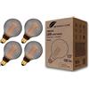 greenandco 4x Lampadina Vintage Edison LED | E27 G95 | grigio | 4W 100lm | 1800K luce extra calda | 320° | 230V | nessun sfarfallio | non dimmerabile
