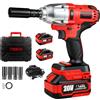 TEENO Avvitatore a Impulsi Senza Fili Brushless 700N.m 1/2", con Coffretto, Bussole (17/19/20/21mm) & 2 Batterie 4.0Ah, 180° Incudine e Testa Pivotante 90°, per Auto, Camion e Fai da Te
