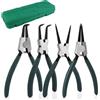 NVIYAM 4 Pezzi Pinze per Anelli di Sicurezza,Dritti Pinza Seeger, Piegati Pinza Seeger,Acciaio al Carbonio industriale,Maniglie Antiscivolo,Con stoccaggio portatile,anelli di sicurezza sostituzione