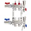 VANCOCO Collettore Riscaldamento Pavimento in Acciaio Inox 2 Circuiti, Eurokonus 16×2 mm, Kit Sfiato Veloce, Valvole a Sfera 1, Portata 5 L/min, Misuratore di Portata