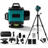 Candeon Livella Laser Autolivellante 16 Linee 4x360°, Livella Laser Verde Professionale Livello Laser Con 1.2m Treppiede E Supporto Rotante, Laser A Linee Incrociate Con 2x4800mah Ricaricabili Batterie