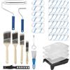 JIYANA Set Rullo Pittura, Kit Verniciatura 25 Pezzi con rullo per pittura, Pennelli e Vaschetta, rullo pittura in Microfibra, rullo per pittura con serbatoio professionale per Verniciare e Rinnovare Pareti