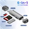 kebidumei 6 in 1 Card Reader USB3.0 Lettore di schede 6 in 1 da USB3.0 a tipo C adattatore OTG universale Micro USB adattatore multifunzionale SD TF trasmissione ad alta velocità